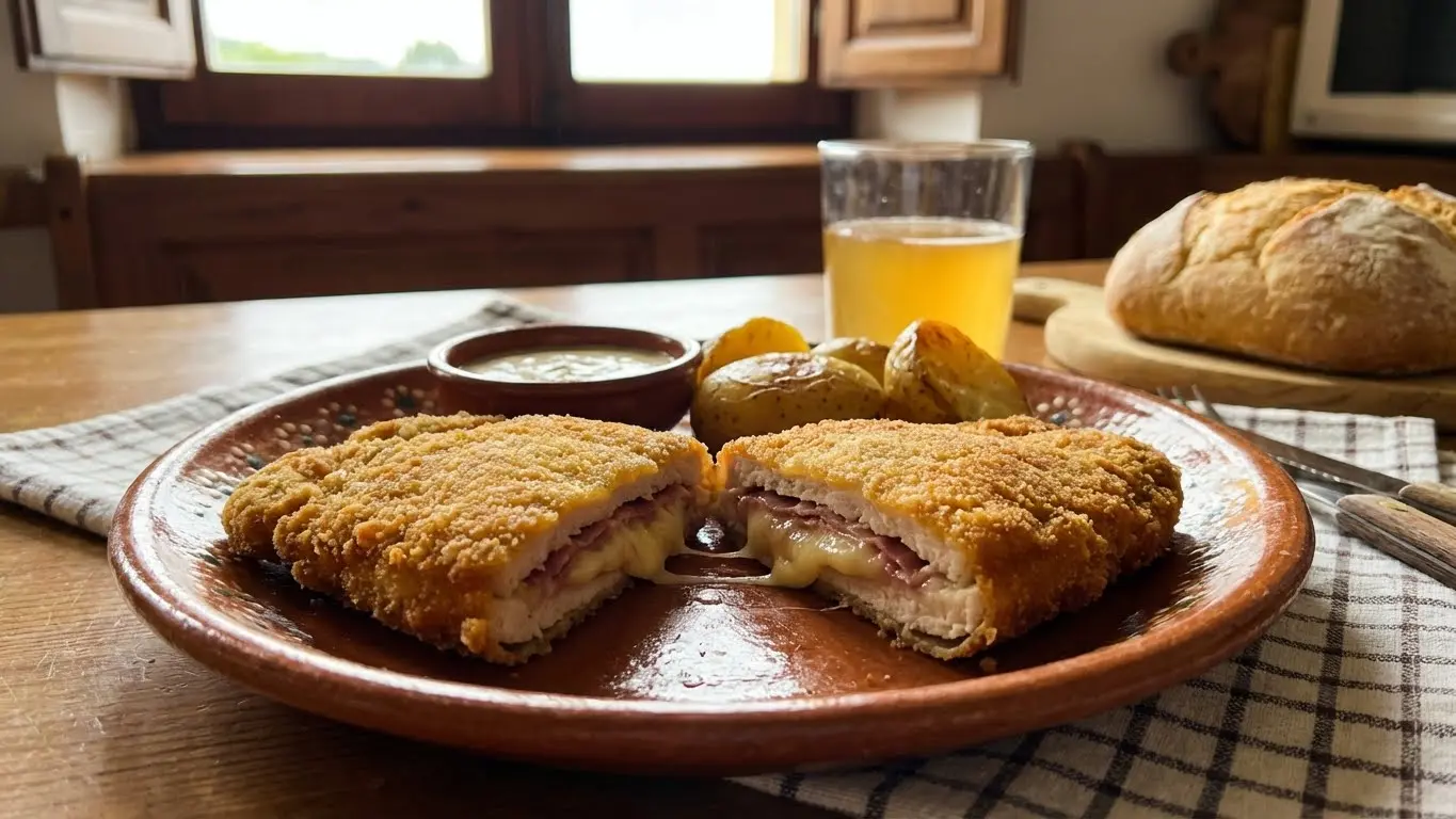 Cachopo de merluza relleno de pastel de cabracho