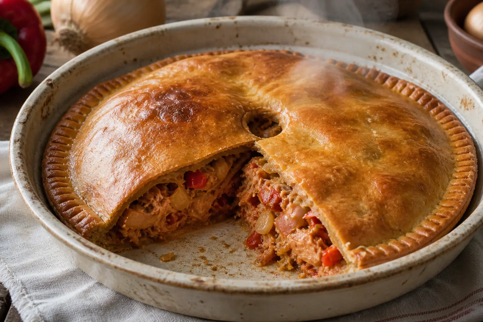Empanada de bonito y pimientos (Receta de Pueblo)