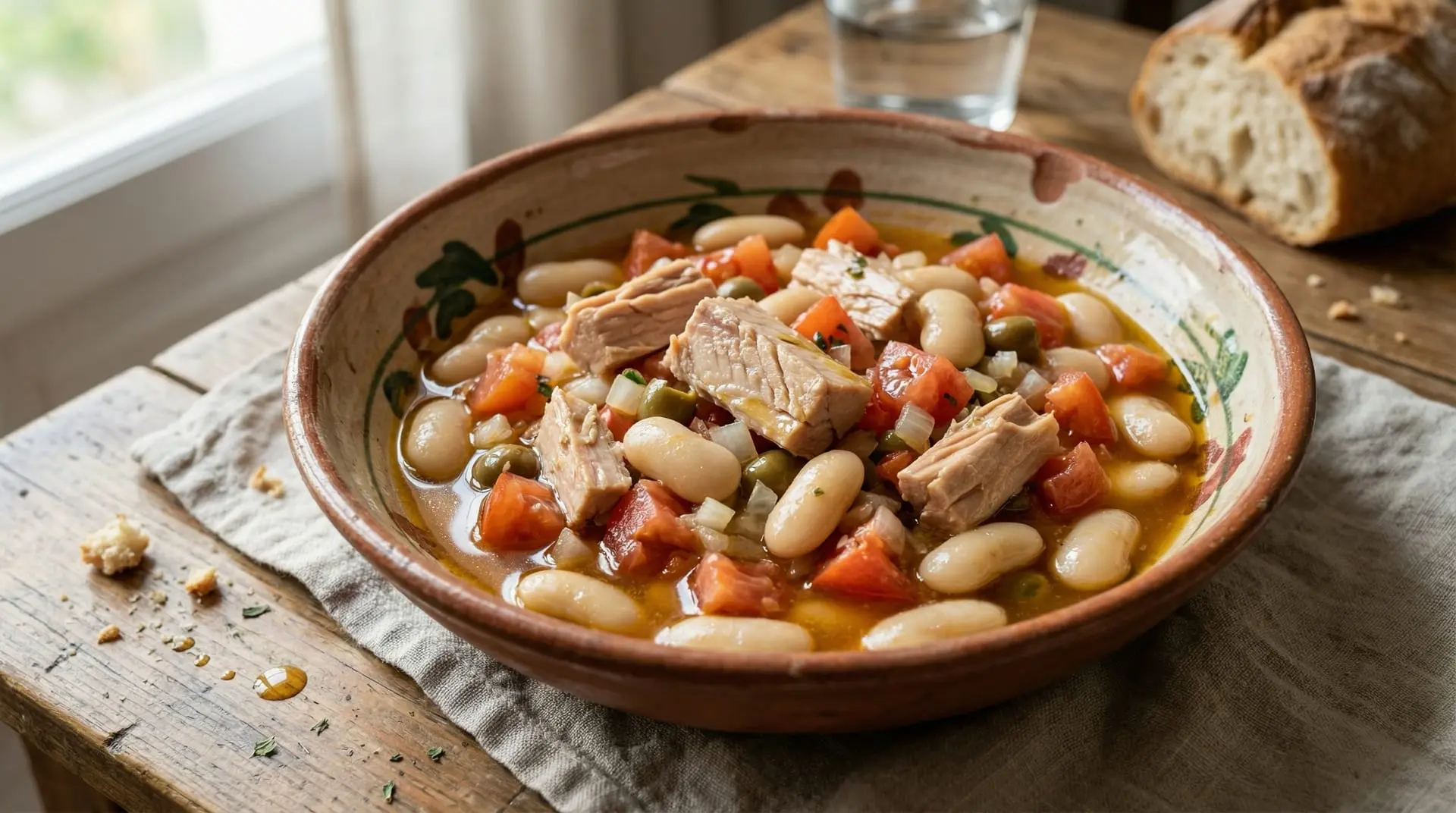 Ensalada asturiana de fabes, ventresca y tomate