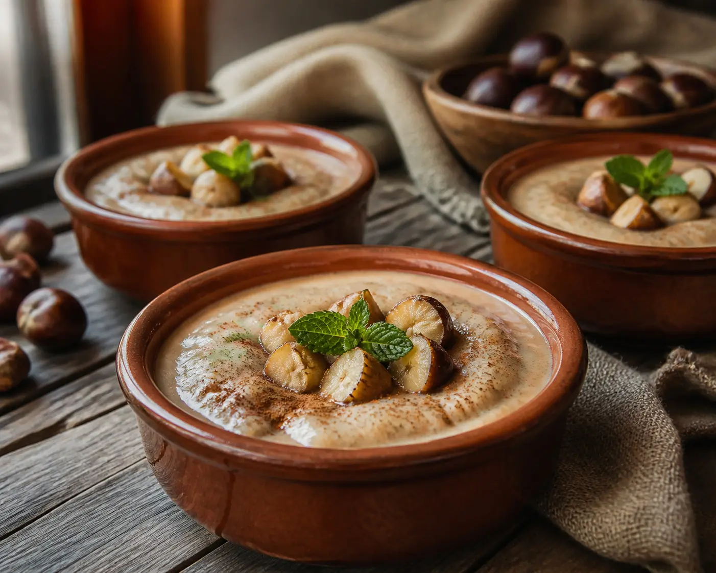 Natillas veganas de castañas